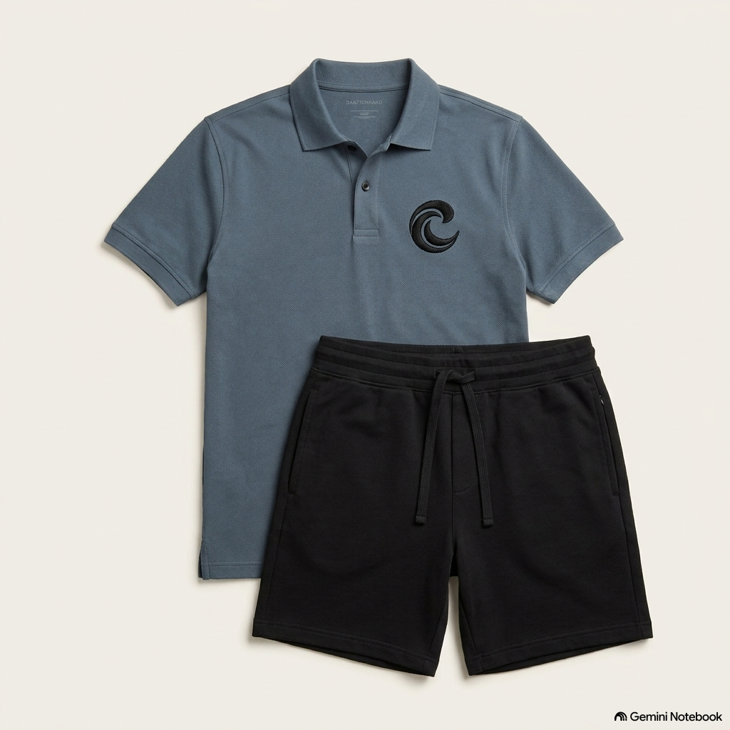 Steel Blue Co-ord Set | 100% Combed Cotton